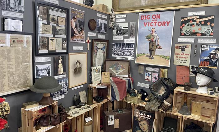 A collection of artefacts dating back to both WWI and WWII